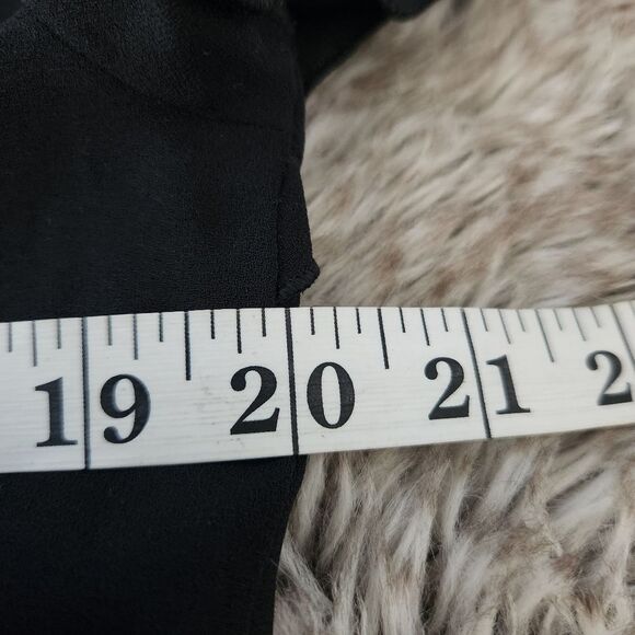 Ann Taylor LOFT Short Sleeve Sheer Blouse Ruffle at Bust Women's Size Medium - Picture 8 of 9